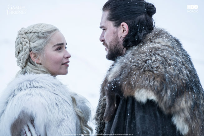 Daenerys og Jon Snow i Game of Thrones 