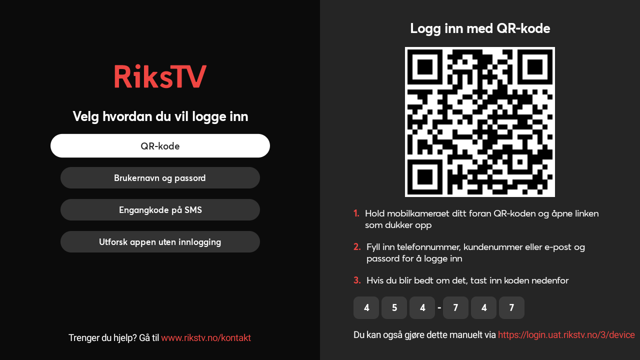 Innlogging i RiksTV-appen